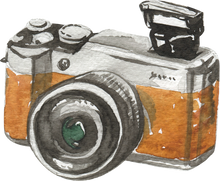 Photo camera watercolor illustration