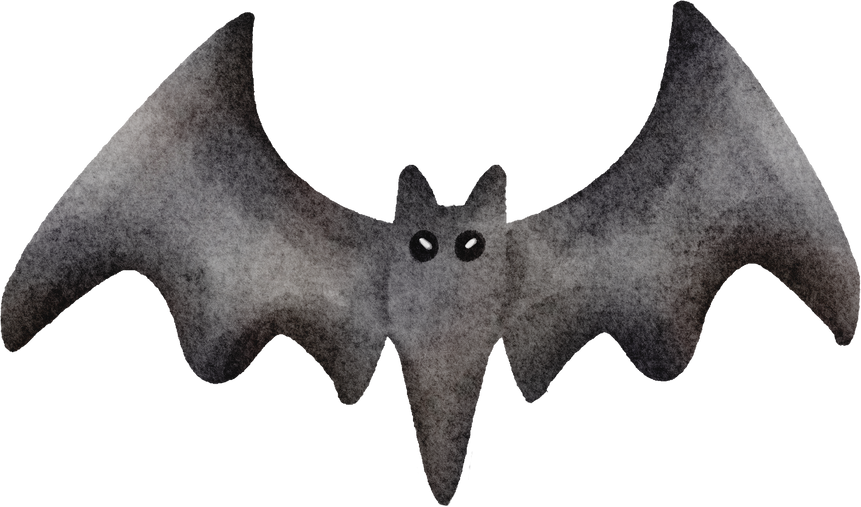 watercolor halloween bat